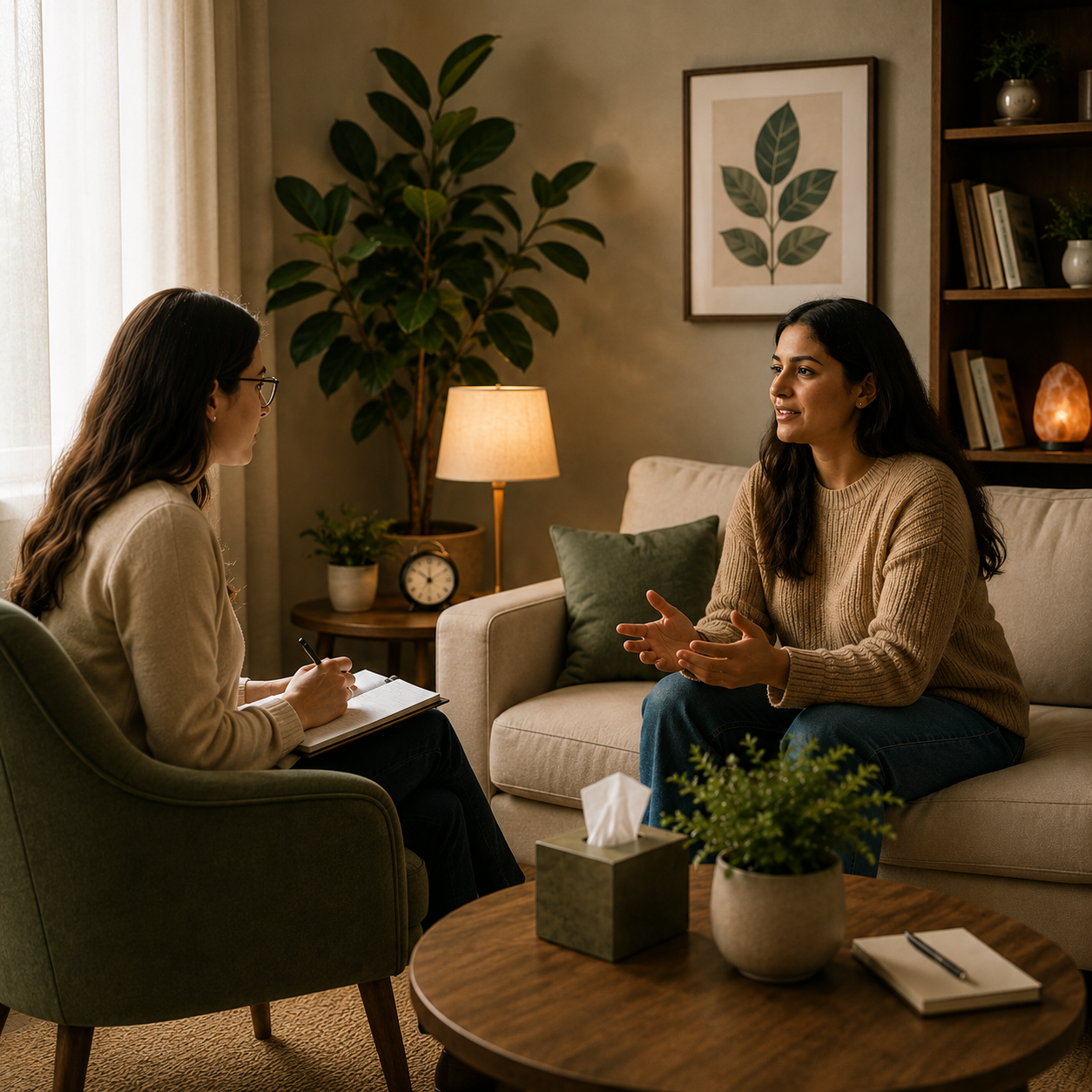 Calm hypnotherapy setting